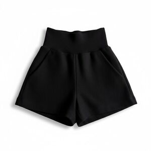 Theory Black Textured High Waist Zipper Pocket Shorts Women's Size 6